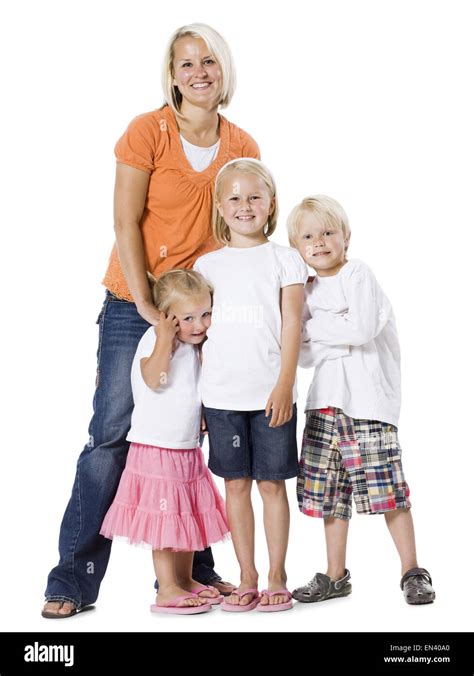 Mother With Three Children Stock Photo Alamy
