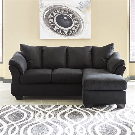 Flash Furniture Signature Design By Ashley Darcy Sofa Chaise In Black