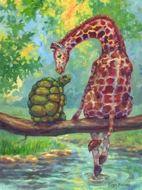 The Tortoise And The Giraffe By Lisa Payne Рисунки животных