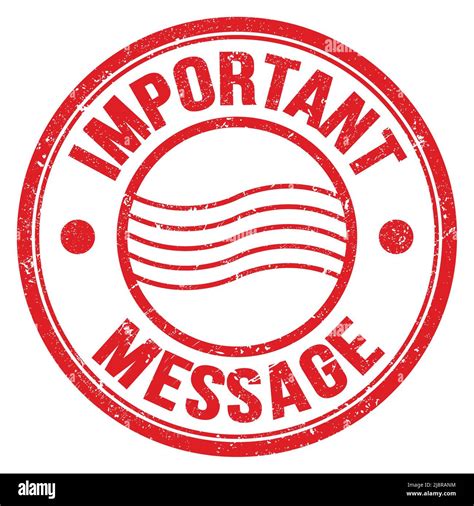Important Message Text Written On Red Round Postal Stamp Sign Stock