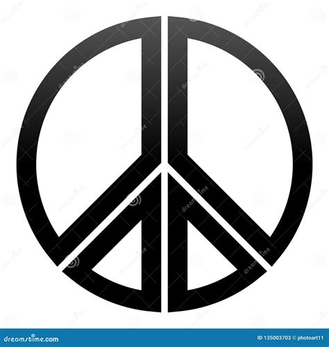 Peace Symbol Icon Black Simple Gradient Segmented Outlined Shapes