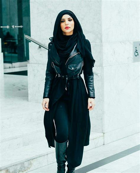 Black Hijab Style Modest Alternative Fashion Street Hijab Fashion