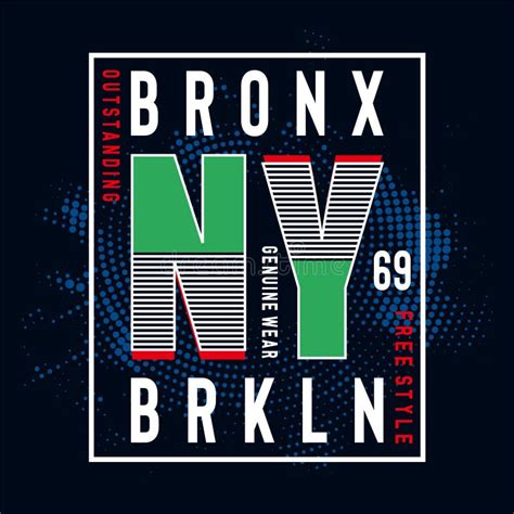 New York Brooklyn Typography Design Tee For T Shirt Stock Vector
