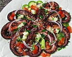 Grilled Octopus Salad Wlemon Garlic Vinaigrette | Just A Pinch