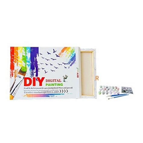 Diy Digital Oil Painting Box 326 Painted Canvas Lion Romantismo