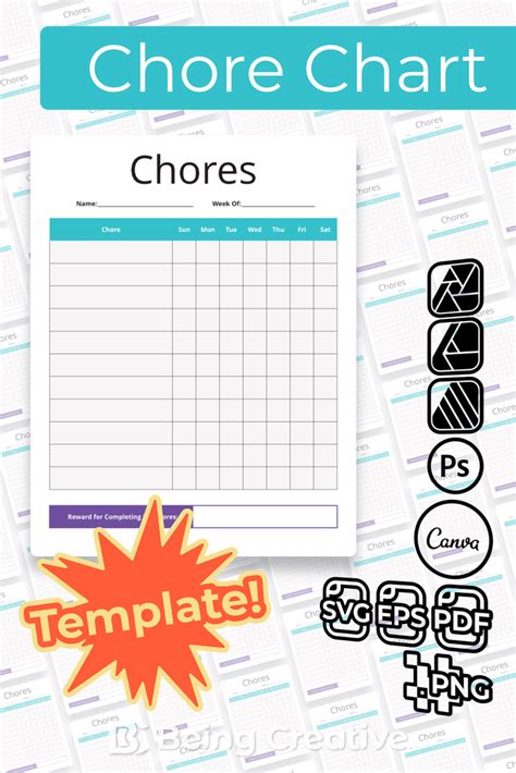 Chore Chart Template Being Creative Designs