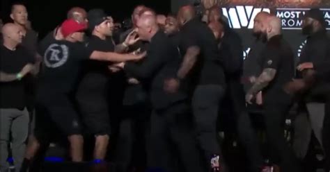 Jake Paul Vs Nate Diaz Face Off Descends Into Brawl With Punches Thrown Irish Mirror Online