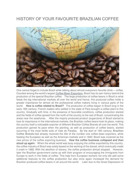 Ppt History Of Your Favourite Brazilian Coffee Powerpoint