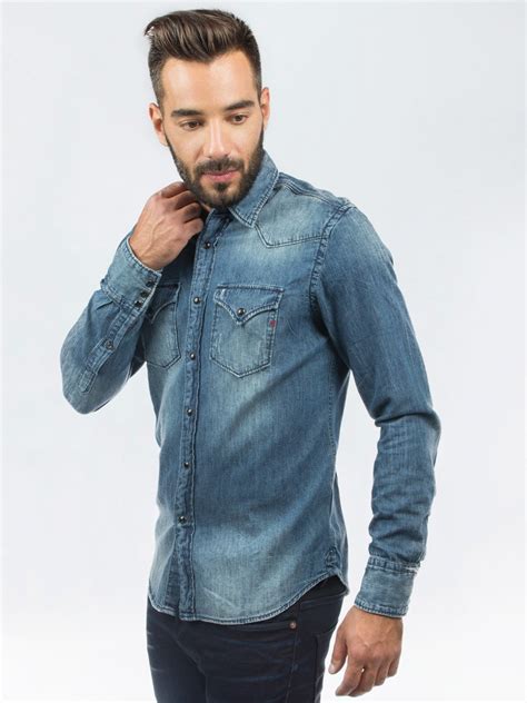 And now, this can be the initial sample photograph Replay Western Style Denim Shirt - HotelShops