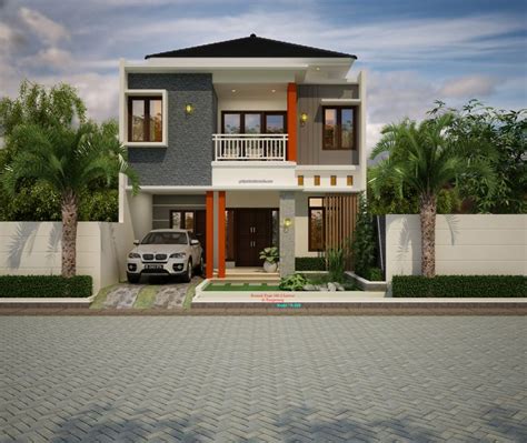 Salah satu desain rumah 2 lantai yang berdiri di tanah hook dengan luas tanah 270 m2 ( lebar muka 16 m x 17 m ). Gambar Rumah 2 Lantai Lebar 8 Meter 6 Kamar Tidur | Jasa ...