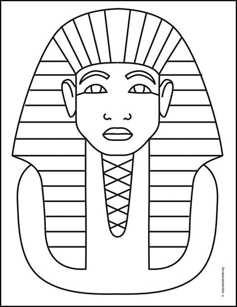 Easy How To Draw King Tut Tutorial And King Tut Coloring Page King