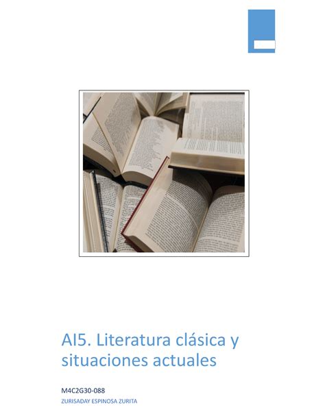 Ai5 Literatura Clásica Y Situaciones Actuales Ai5 Literatura