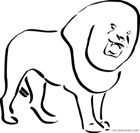 Lion Outline Coloring Pages Lion 10 At Printable Coloring4free