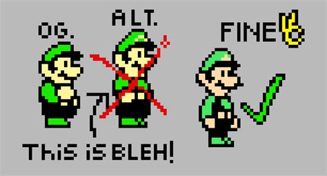 Super Mario Bros Alt Luigi Sprite YEAR LATER FIXED Pixel Art Maker