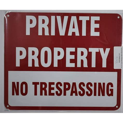 Private Property No Trespassing Sign Sign Red Reflective Aluminium