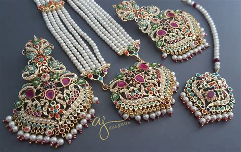 Stunning Hyderabadi Jadau Jewellery Rani Haar Set Pakistani Bridal