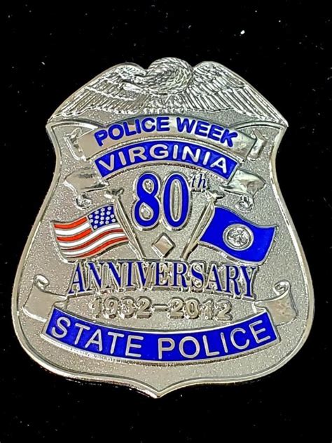 Collectors Badges Auctions Virginia State Police 80th Anniversary