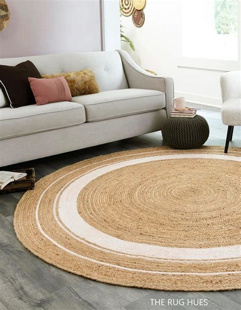 4x4 5x5 6x6 Jute Border Round Rug Natural Jute Braided Rug Etsy Uk