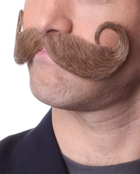 Human Hair Handlebar Moustache Costume Large Mustache Gentleman Detective Pirate Ebay
