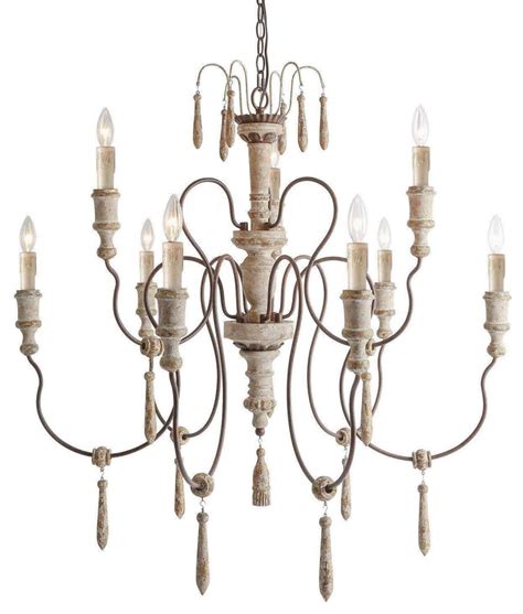 Lnc 8 Light Shabby Chic French Country Retro White Rust Chandelier