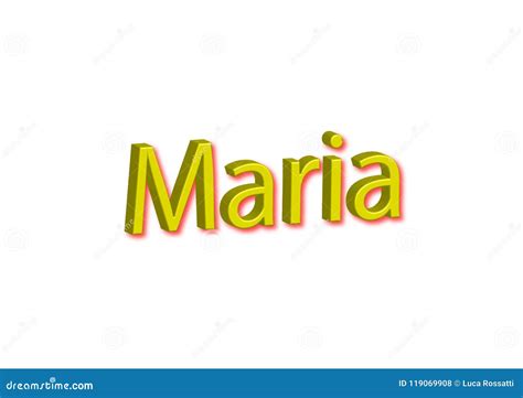 Illustration Name Maria Isolated In A White Background Stock
