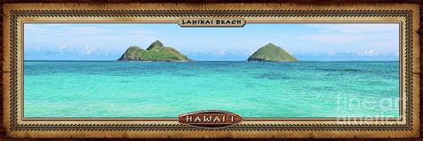 Lanikai Beach Moku Nui And Moku Iki Hawaiian Style Panoramic Photograph
