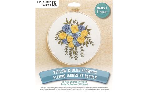 Leisure Arts Kit Embroidery 6 Yellowandblue Flowers Michaels