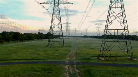 Aerial Push In To High Tension Power Lines Stock Footage Sbv 327004768