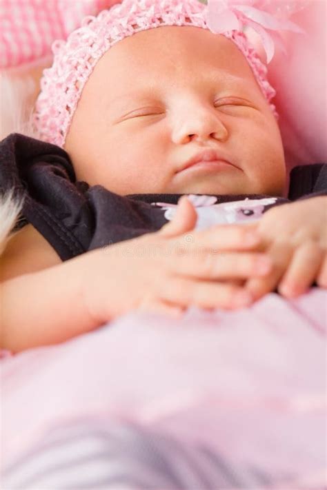 Newborn Baby Girl Sleeping Stock Photo Image Of Carefree 27529402