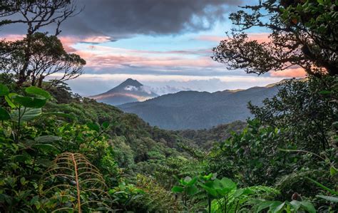 Volcan Arenal Dominates The Landscape During Sunset As Seen From The