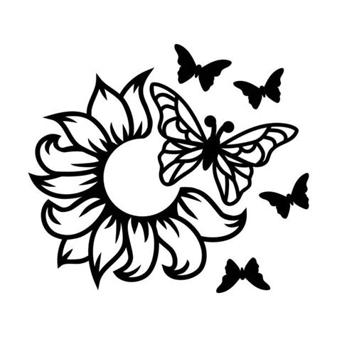 Sunflower And Butterfly Illustrations Royalty Free Vector Graphics And Clip Art Istock