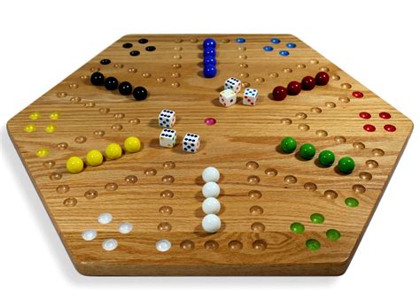 Oak Hand Painted 20 Wooden Aggravation Game Board Double Sided By