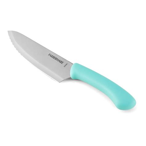 Farberware 6in Serrated Chef Knife Aqua At Home