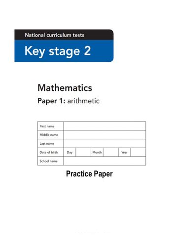 Sats Ks2 Maths Revision Check List And Arithmetic Paper 1 Practice Paper