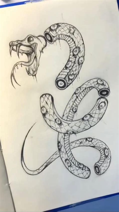 Pin By Tina Krasteva On Art Video In 2024 Snake Drawing Sketch