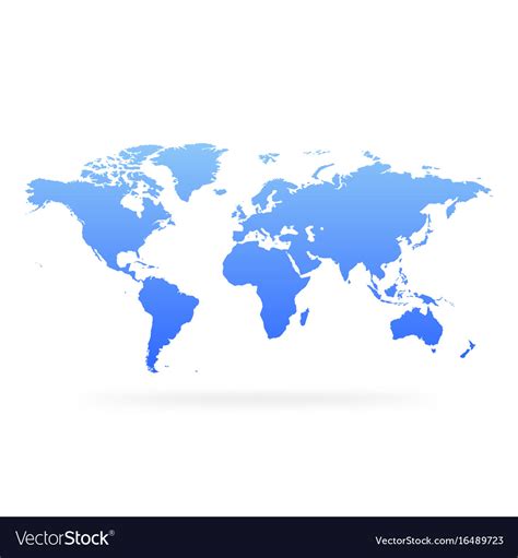 Blank World Map Blue