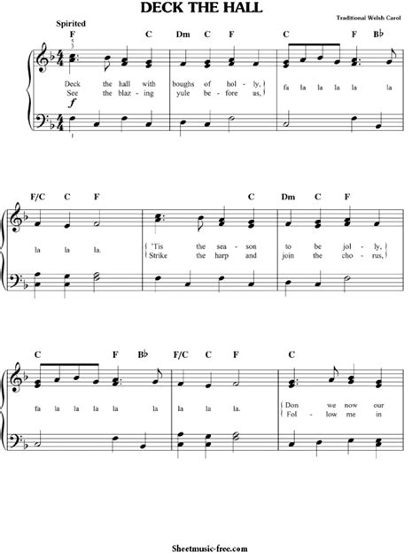 Les lectrons de conduction dans le cas de ce. Deck The Hall Sheet Music Christmas Sheet Music ...