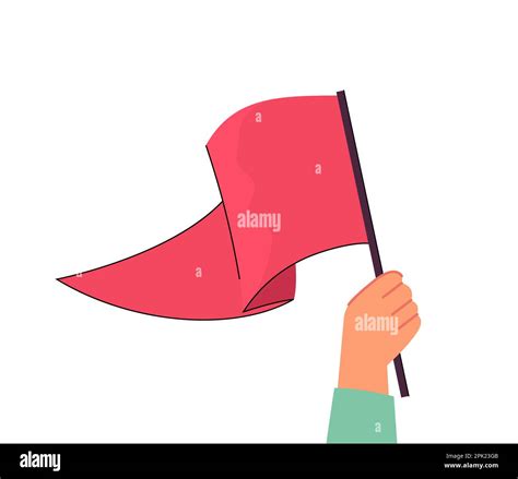 Human hand holding red flag Stock Vector Image & Art - Alamy