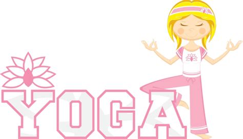 Cute Cartoon Yoga Girl Sport Pilates Illustration Vector Sport