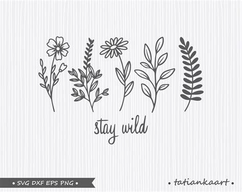 Wildflower Cricut Svg Wild And Free Svg Files For Cricut Etsy