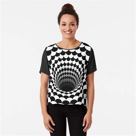 Optical Illusion Black Hole Scales Blackwhite T Shirt By Hyproinc