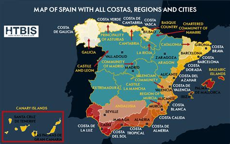 The Real Spanish Map Regions Costas And Cities How To Buy In Spain
