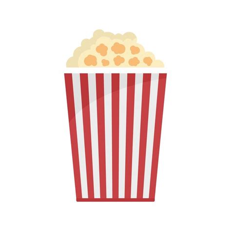 Premium Vector Popcorn Box Icon Flat Illustration Of Popcorn Box
