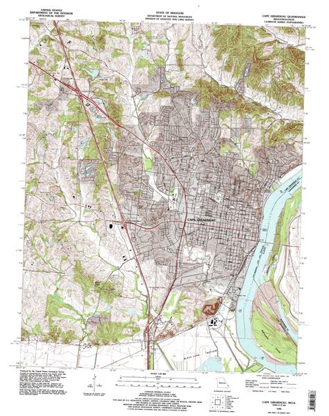 Cape Girardeau Topographic Map 124000 Scale Missouri