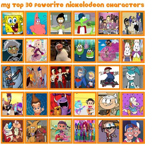 Top 30 Favorite Nickelodeon Characters Meme By Jazzystar123 On Deviantart