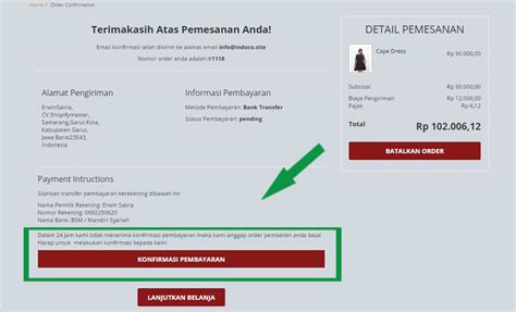 Cara Membuat Tombol Dan Halaman Konfirmasi Pembayaran Menggunakan Kont