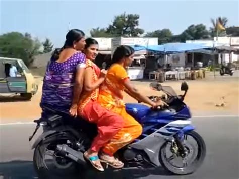 Three Women In Sarees Ride A Yamaha R DriveSpark