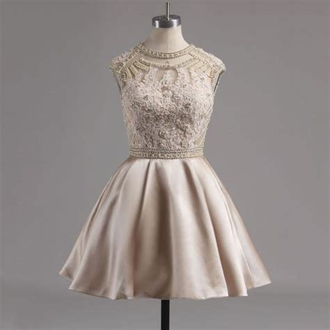 Sparkling Crystal Beaded Short Homecoming Dress Champagne And White