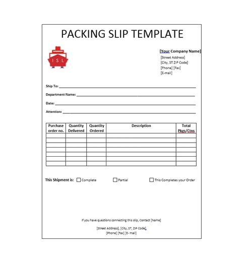 Free Packing Slip Templates Word Excel TemplateArchive