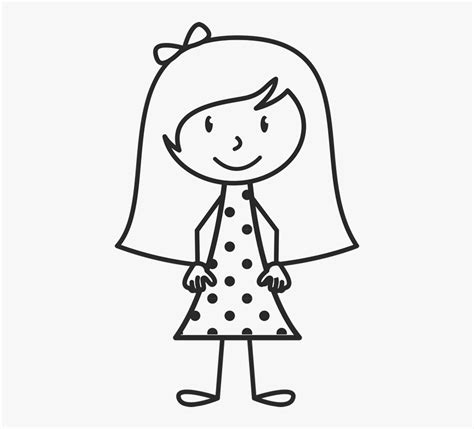 Transparent Girl Stick Figure Png Girl Black And White Clipart Png